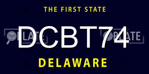DCBT74 Delaware License Plate