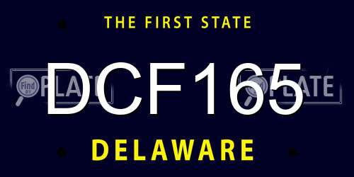 DCF165 Delaware License Plate