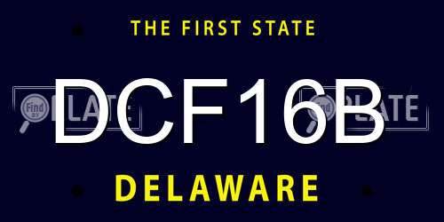 DCF16B Delaware License Plate