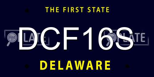 DCF16S Delaware License Plate