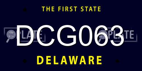 DCG063 Delaware License Plate