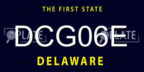 DCG06E Delaware License Plate