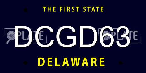 DCGD63 Delaware License Plate