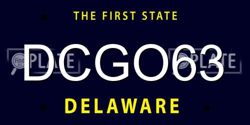 DCGO63 Delaware License Plate