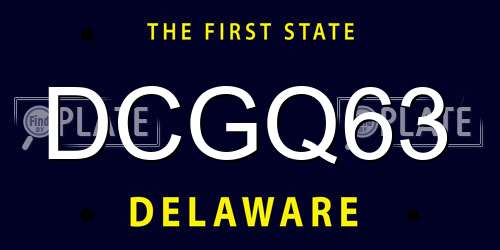 DCGQ63 Delaware License Plate