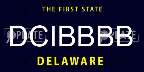 DCIBBBB Delaware License Plate