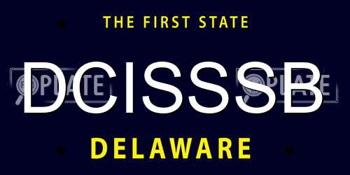 DCISSSB Delaware License Plate
