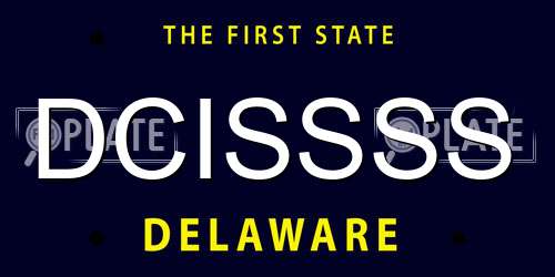 DCISSSS Delaware License Plate