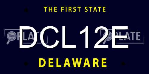 DCL12E Delaware License Plate