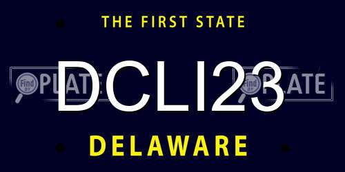DCLI23 Delaware License Plate
