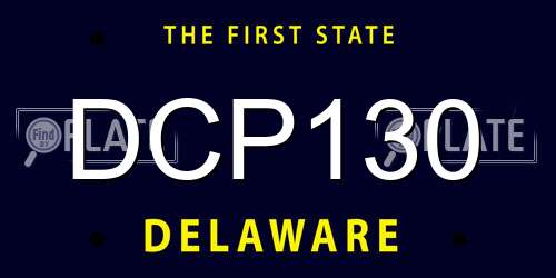 DCP130 Delaware License Plate