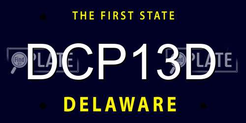 DCP13D Delaware License Plate