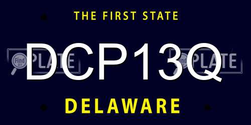 DCP13Q Delaware License Plate