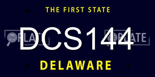 DCS144 Delaware License Plate