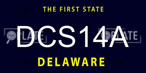 DCS14A Delaware License Plate