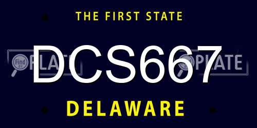 DCS667 Delaware License Plate
