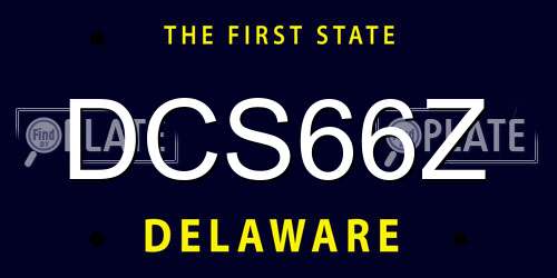 DCS66Z Delaware License Plate