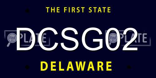 DCSG02 Delaware License Plate
