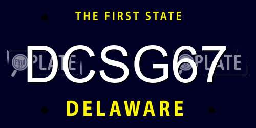DCSG67 Delaware License Plate
