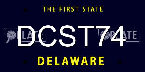 DCST74 Delaware License Plate