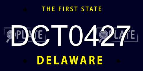 DCT0427 Delaware License Plate