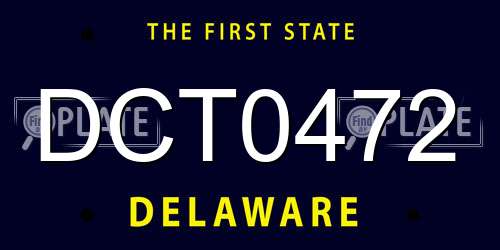 DCT0472 Delaware License Plate