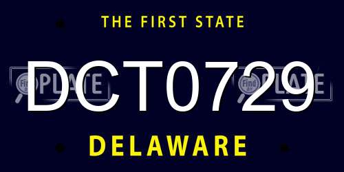 DCT0729 Delaware License Plate