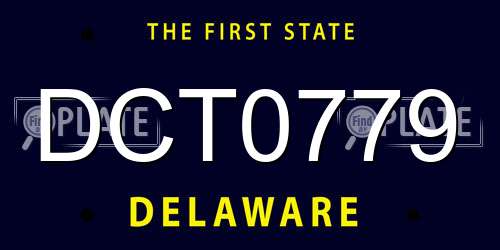DCT0779 Delaware License Plate