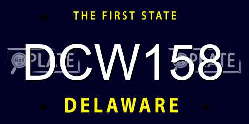 DCW158 Delaware License Plate