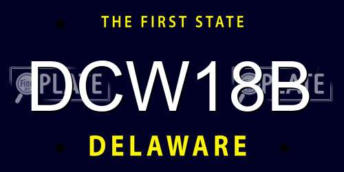 DCW18B Delaware License Plate