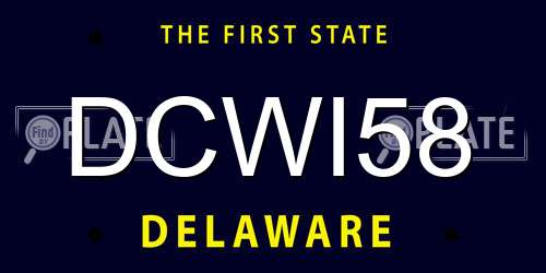 DCWI58 Delaware License Plate