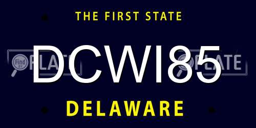 DCWI85 Delaware License Plate