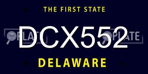DCX552 Delaware License Plate