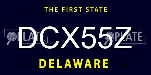 DCX55Z Delaware License Plate