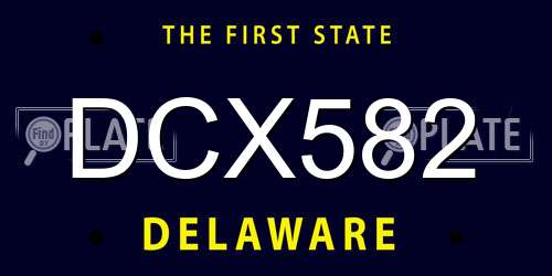 DCX582 Delaware License Plate
