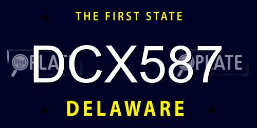 DCX587 Delaware License Plate
