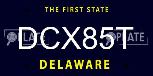 DCX85T Delaware License Plate