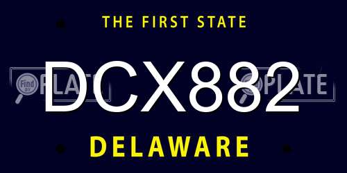 DCX882 Delaware License Plate