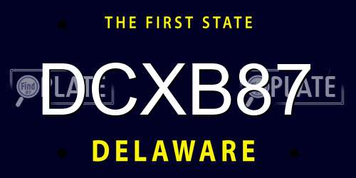 DCXB87 Delaware License Plate
