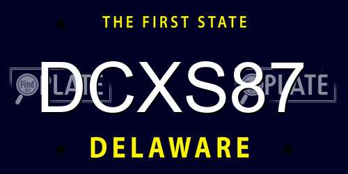 DCXS87 Delaware License Plate
