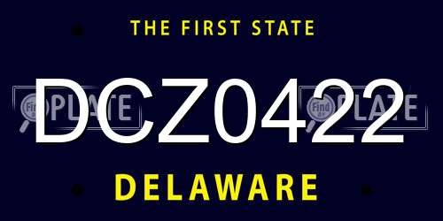 DCZ0422 Delaware License Plate
