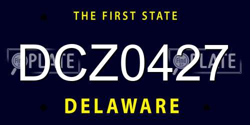 DCZ0427 Delaware License Plate