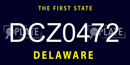 DCZ0472 Delaware License Plate
