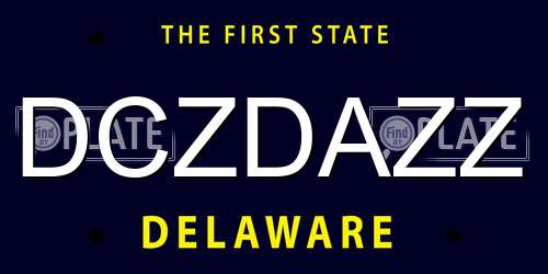 DCZDAZZ Delaware License Plate