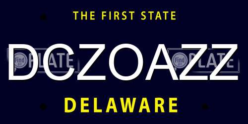 DCZOAZZ Delaware License Plate