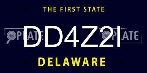 DD4Z2I Delaware License Plate