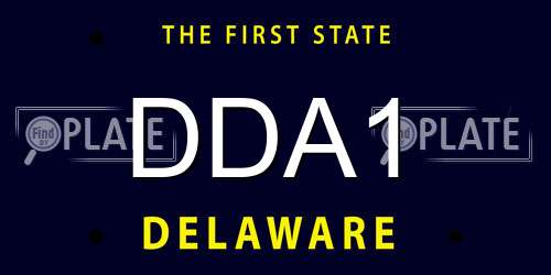 DDA1 Delaware License Plate