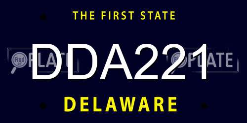 DDA221 Delaware License Plate