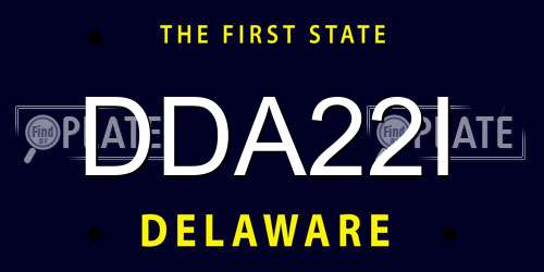 DDA22I Delaware License Plate