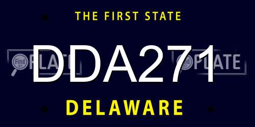 DDA271 Delaware License Plate